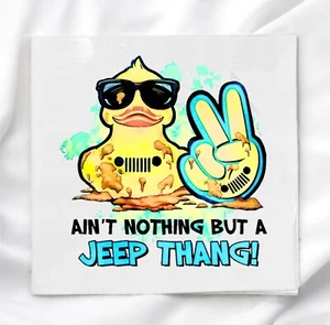 Jeep Thang Fabric Panel for Quilting Crafting Sewing Jeep Duck Quilt Block - Picture 1 of 3
