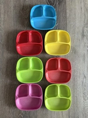 Placa dividida Re-Play criança bebê criança BPA grátis cores empilháveis conjunto de 7 - Imagem 1 de 4