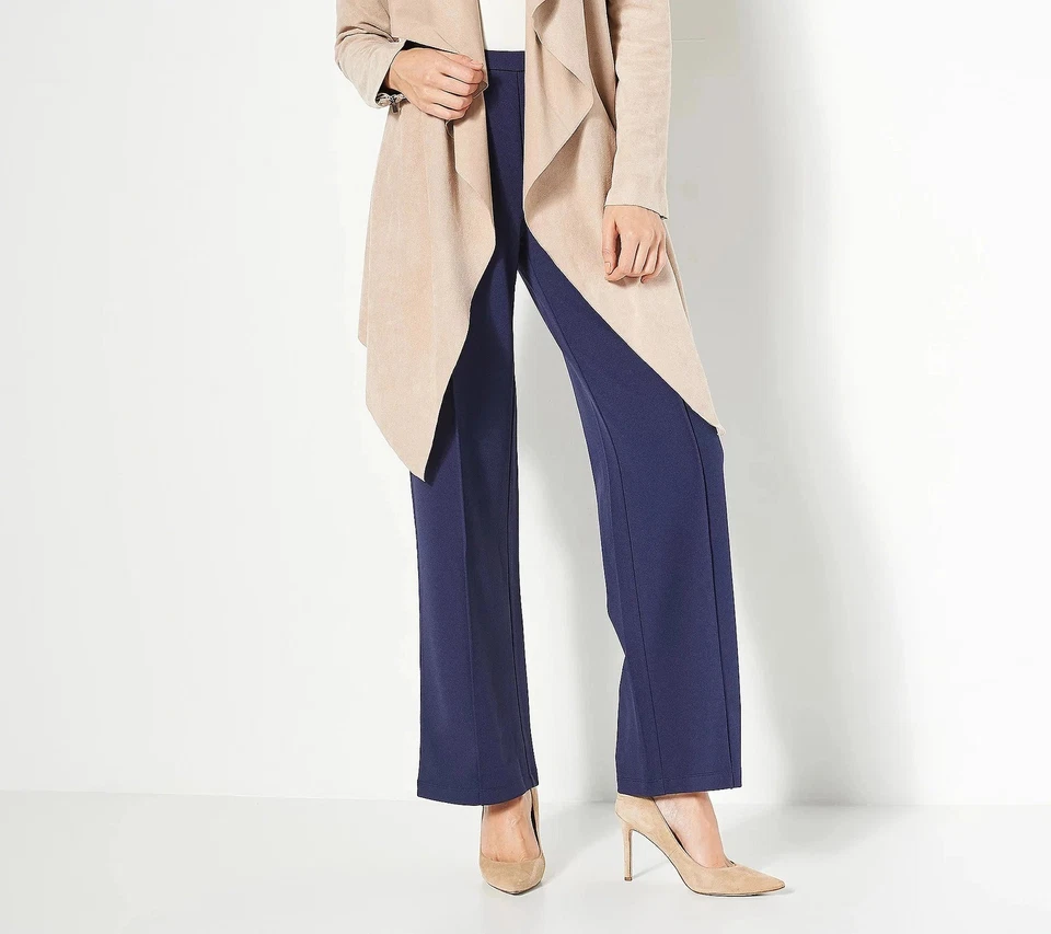 Pantalones de pierna ancha para mujer con actitudes de control de Renee Petite Global Illusions Ecl Foto 1 de 1