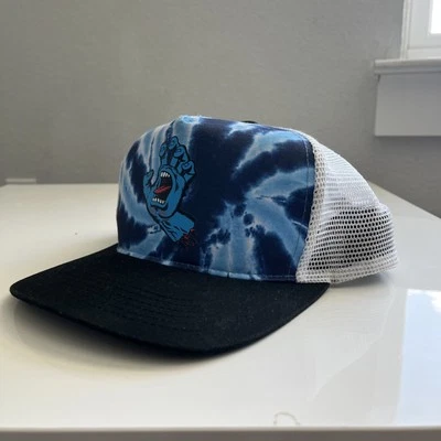 Santa Cruz SCREAMING HAND Tie Dye Skateboard Snapback Trucker Hat New Fast Ship - Image 1 of 4