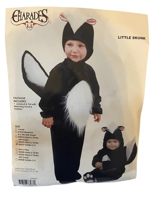 Charades Toddler 2-4 Little Skunk Jumpsuit & Tail With Matching Hood Footsies - Image 1 of 4
