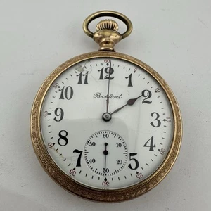 1912 Rockford Pocket Watch 16S 17J Mod. 5 Grade 573 Gold Filled Case - Working - Picture 1 of 9