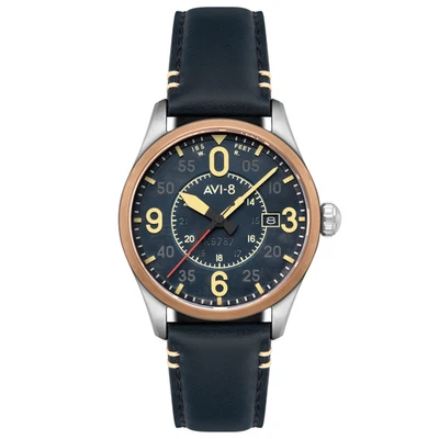 AVI-8 Smith automático couro azul/azul | mostrador azul 42mm relógio de pulso AV-4090-05 - Imagem 1 de 4
