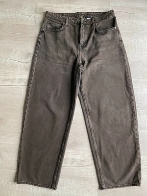 H & M Denim Brown Jeans Baggy Loose Fit High Waist Size Medium UK 12/14 - Image 1 of 2
