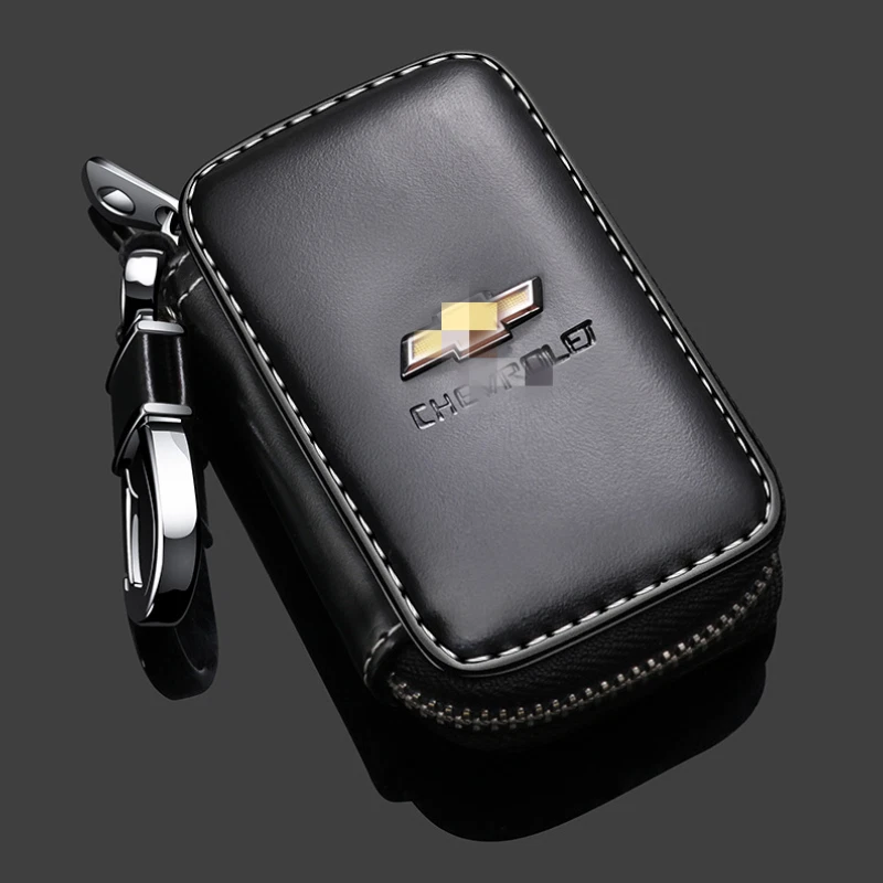 Funda de cuero genuino para llave de coche bolsa llavero remoto llavero cubierta para Chevrolet nueva Foto 1 de 4