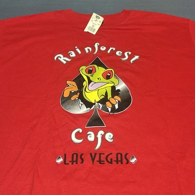 Rainforest Café Nueva Con Etiquetas Camiseta De Colección Hombres XL Roja Las Vegas Años 90 NUEVA Rana Hecha en EE. UU. Foto 1 de 4