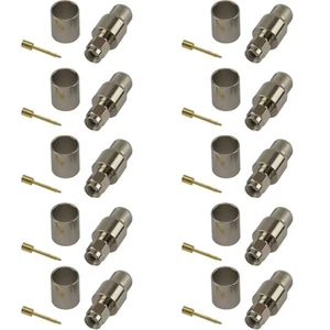 10 Pack of SMA Male Crimp Connector - HDF400 Cable Crimp Easy to Use - Picture 1 of 5