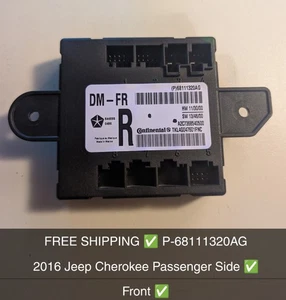OEM 2014 - 2021 JEEP GRAND CHEROKEE FRONT RIGHT DOOR CONTROL MODULE  - Picture 1 of 4