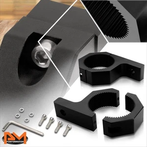 2Pcs Mounting Bracket Clamps Fog Light Holder Fit 2"OD Bull Bar Roof Rack Black - Picture 1 of 5