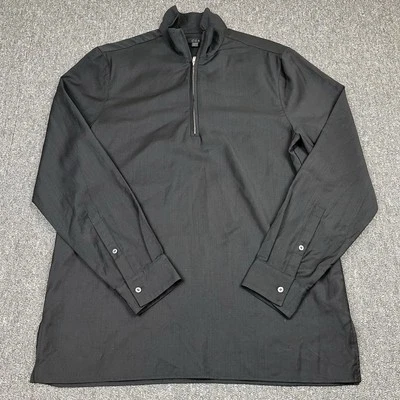 Cos Top Mens Small Black Quarter Zip Pullover Jacket Shirt Lightweight 100% Wool - Image 1 of 4