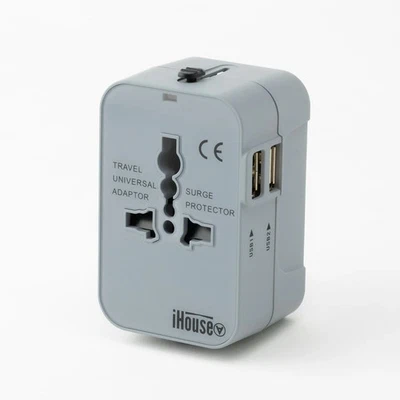 2-Port USB Weltweit Reiseladegerät O/BF/C/SE Typ Netzstecker Adapter 100-240V - Bild 1 von 4