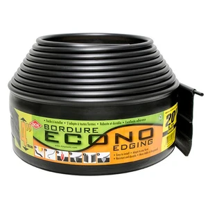 DCN Econo 4-in x 20-ft Matte Black Plastic Lawn Edging w/ 2 Connectors - Picture 1 of 4