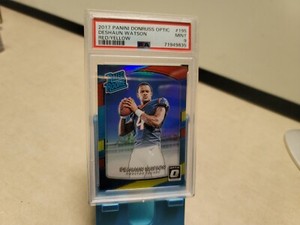 2017 Donruss Optic DeShaun Watson Red & Yellow Prizm Rookie RC #195 PSA 9 Texans