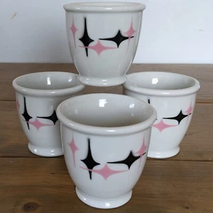 Jackson China Falls Creek Mod Star Starburst Cups Pink Black White Vintage MCM - Picture 1 of 7