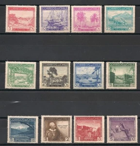 Chile Stamps 1936 400th Anniversary Discovery Of Chile Set Of 12 MNH - Picture 1 of 1