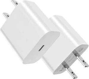 2 Pack Charger Block USB C Wall Fast Charging PD 20W USB-C Power Adapter - Picture 1 of 5