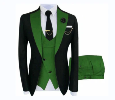 Hombres de Negocios Traje Fiesta Baile de graduación Cena Blazer Chaleco Pantalones Novio Esmoquin Boda Abrigos Foto 1 de 4