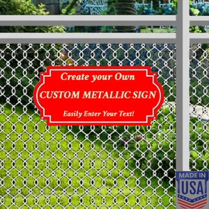 Custom Personalized 18"x9" Metal Sign, ACM Aluminum, Bright Red - Made in USA - Picture 1 of 13