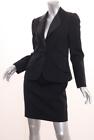 GALANOS *VINTAGE* Womens Black Single-Button Blazer Jacket Coat+Skirt Suit S/XS