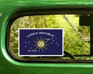 KEY WEST FLORIDA FLAG DECAL 2 Stickers Bogo For Car Bumper Truck 4x4 2 For 1 - Picture 1 of 1
