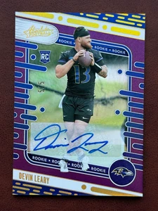 2024 Panini Absolute Devin Leary Auto Rc Purple Spectrum 5/5 198 - Picture 1 of 2