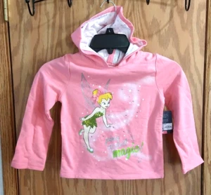 Disney Store Princesses Pink Hoodie Pullover Girls Sz 4T Tinkerbell jumping bean - Picture 1 of 13