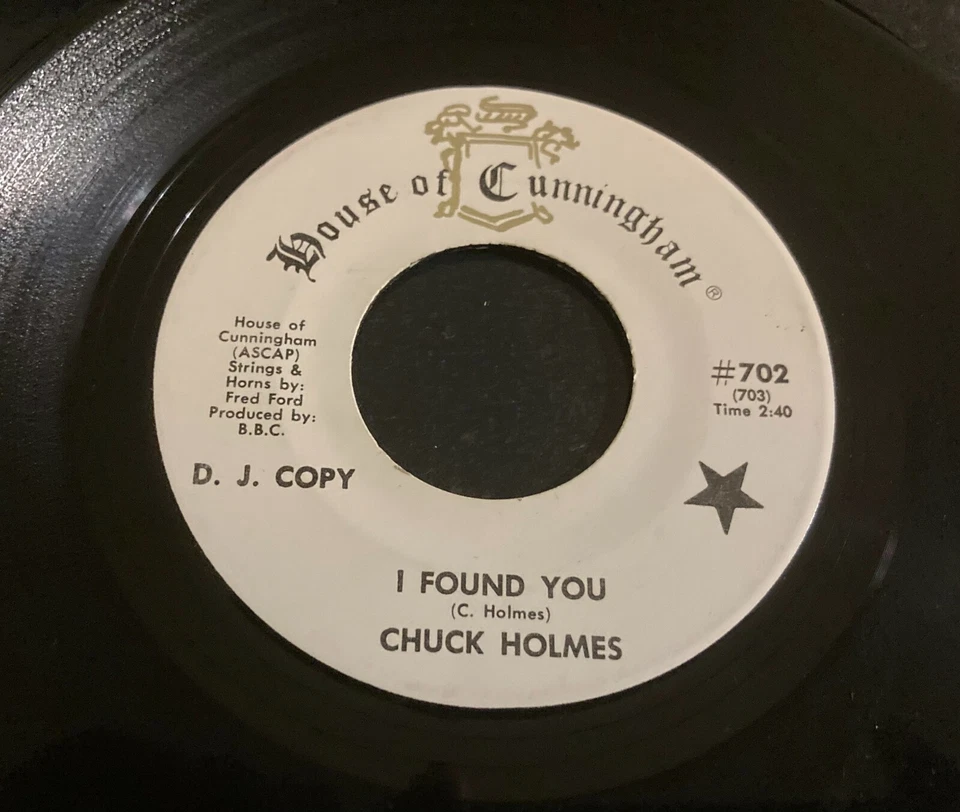CHUCK HOLMES - I Found You - NM 1970 Deep Soul R&B Promo Vinyl 45 7" - Image 1 of 1