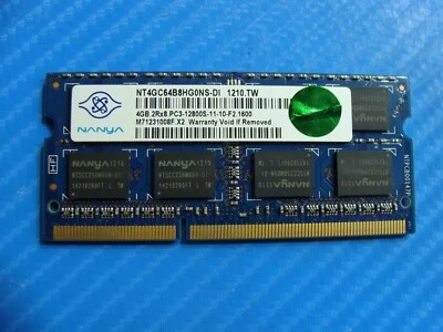 Sony SVE151290X Nanya 4GB 2Rx8 PC3-12800S Memory RAM SO-DIMM NT4GC64B8HG0NS-DI - Image 1 of 2