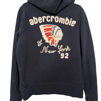Abercrombie & Fitch Indian Head Muscle Hoodie Kids Size XL Blue Hooded - Image 1 of 4