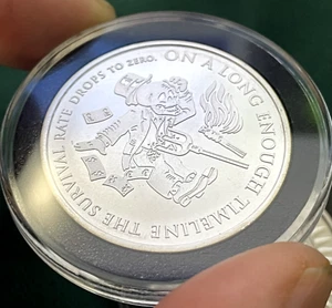 1oz 2014 Bankster - End of the Line BU 999 Silver Shield Zero Hedge COA, Capsule - Picture 1 of 11