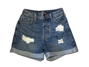Hollister Damen Distressed Curvy ultrahoch geschnittene Mom Shorts - Größe 00/23 - Bild 1 von 6