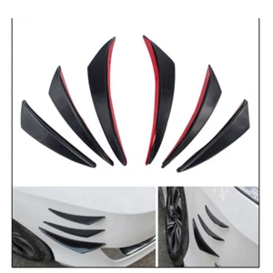 6pcs Carbon Fiber Car Front Bumper Fin Canards Valence Spoiler Splitter Diffuser - Picture 1 of 10