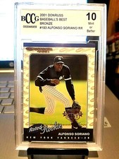 2001 ALFONSO SARIANO DONRUSS BASEBALL'S BEST BRONZE RATED ROOKIE #193 BCCG 10