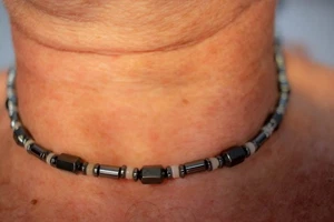 Collana uomo donna, pietre dure, giada, quarzo, turchese, ematite. - Foto 1 di 4