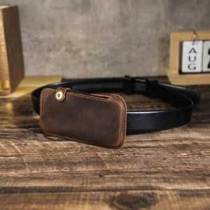 Genuine Leather Cell Phone Waist Holster Belt Loop Bag For iPhone 17 16 Pro Max - Picture 1 of 12