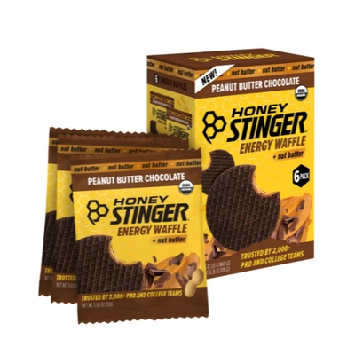 Waffle energético orgânico mel ferrão lanche manteiga de amendoim chocolate 1,06 oz 6 unidades - Imagem 1 de 4