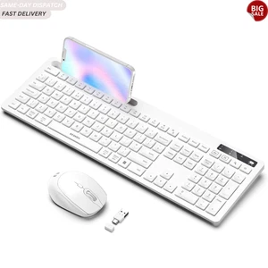 Seenda Wireless Keyboard & Mouse Set For Macbook Air/Pro Windows PC Phone Holder - Picture 1 of 8