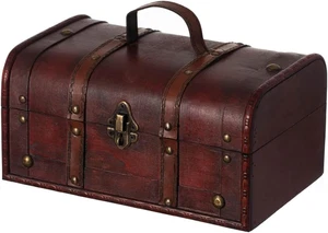 (Tm) Decorative Treasure Box - Wooden Trunk Chest - Picture 1 of 10