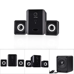Black Mini USB Wired Combination Speaker Bass Stereo Music Player Subwoofer DW - Picture 1 of 6