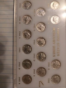1941 - 1945 Choice Mercury Dime Set (P/D/S 15-coin set) You Grade AUW1 - Picture 1 of 12