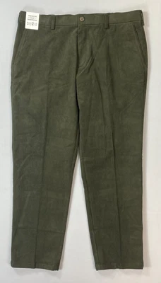 Мужская Haggar эластичной шнур прямой крой военного зеленый Chino вельветовые брюки новый - Изображение 1 из 2