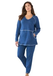 Dreams & Co. Plus Size 2-Piece Lounge Set - Picture 1 of 28