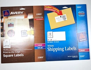 Avery 5263 80 CT. + 22805 120 CT. Address Mailing Shipping Labels 2” x 4” / 1.5" - Picture 1 of 11