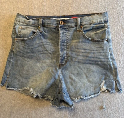 Pantalones Cortos Jean Celebrity Rosa Para Mujer 13/31 Azul The Rebel Button Fly Distressed Foto 1 de 4