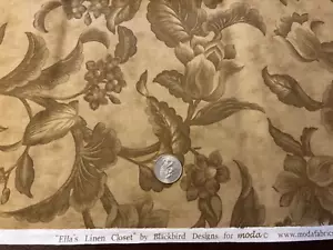 COTTON QUILTING FABRIC GREEN ELLIS LINEN CLOSET BLACKBIRD MODA 3 YD - Picture 1 of 1