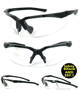 INNER BIFOCAL SAFETY READING GLASSES Clear Lens ANSI Z87.1+ RE109 - Picture 1 of 8