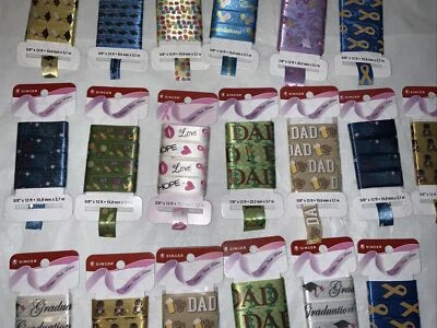 Singer  12 ft Satin Ribbon New - - Lot Of 19 Packages Variety - Image 1 of 4
