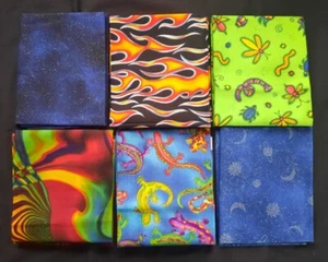 Fabric, Vintage, 6 Fat Quarters, Bright Colors, 100% Cotton, New - Picture 1 of 1