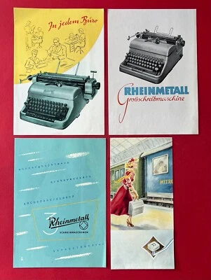 4 x DDR Reklame Prospekt 1954/56 Rheinmetall Schreibmaschine     ( F23047 - Bild 1 von 4