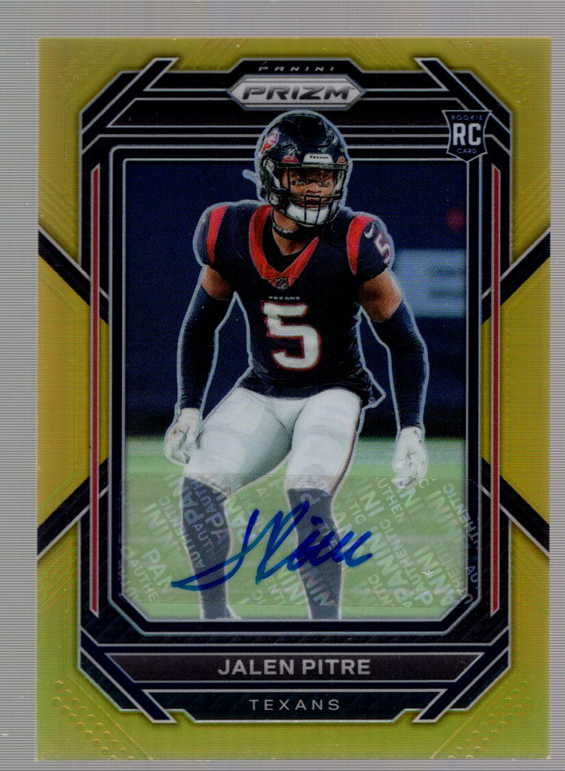 2022 Jalen Pitre Panini Prizm #383 Gold Refractor Auto Autograph 2/10 Texans RC